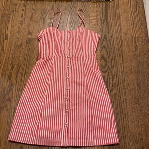 Red and white striped dress